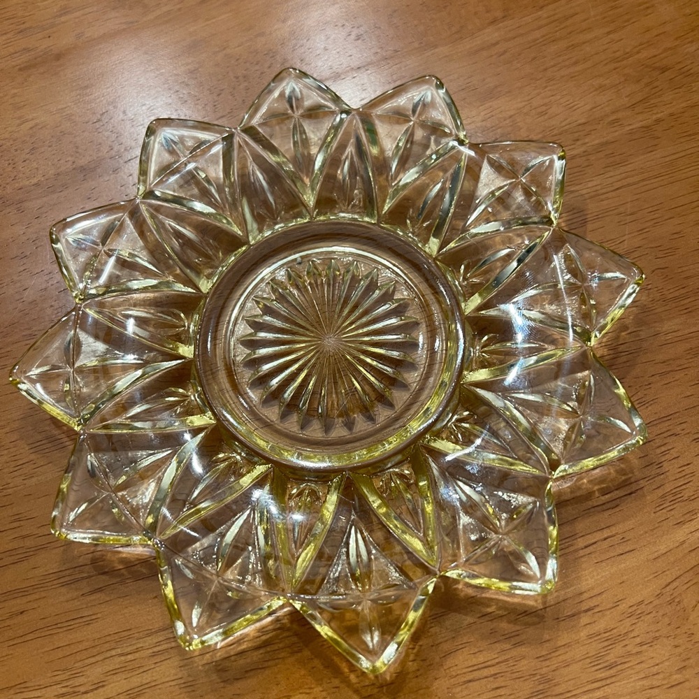 Vintage Glass Sunburst Dish